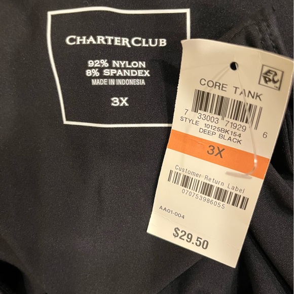 2 tops:  Charter club plus 3X core tank top - Picture 2 of 6